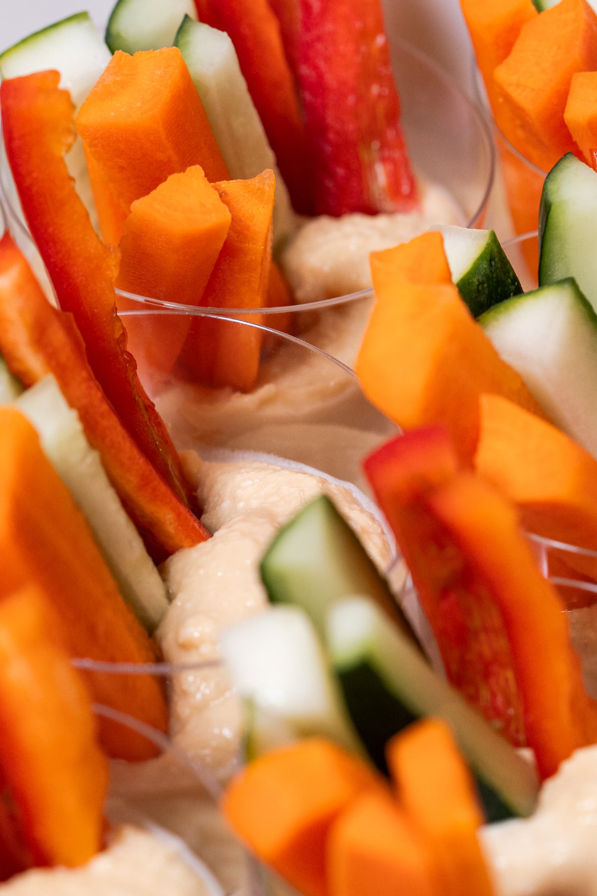 Bandeja vasito Hummus Crudités 12 uds